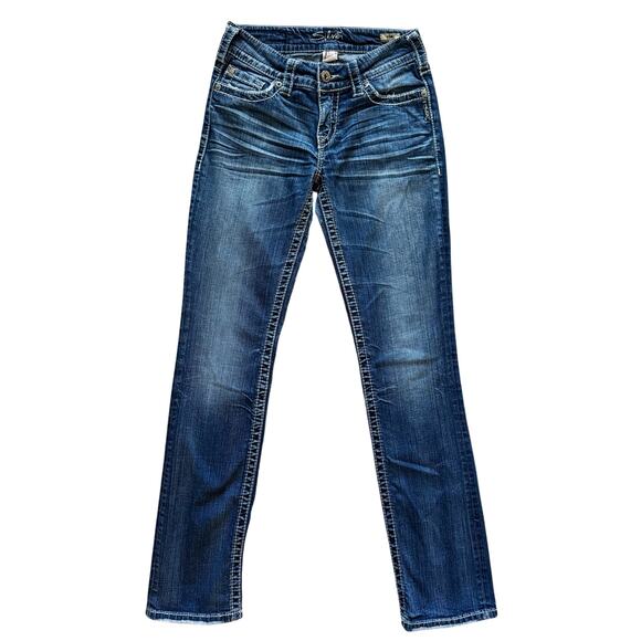 Silver Suki Straight Jeans Women's Size 26 26x31 Blue Low Rise Y2K Retro - Picture 1 of 15